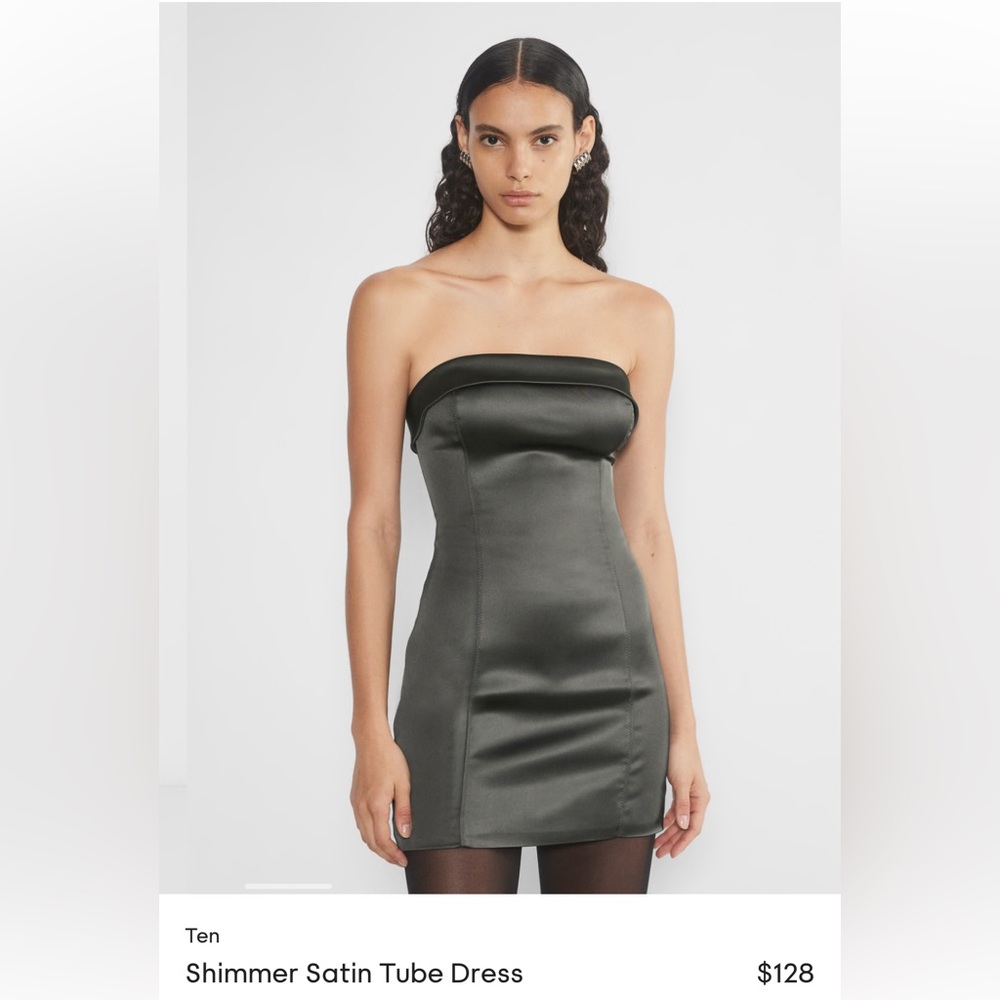 Aritzia TEN Shimmer Tube Dress in Ashen Cendré. NWT!! Never worn!